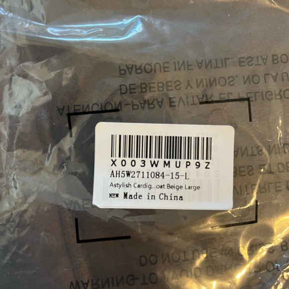 Astylish Beige Cardigan Large NWT - Picture 4 of 5